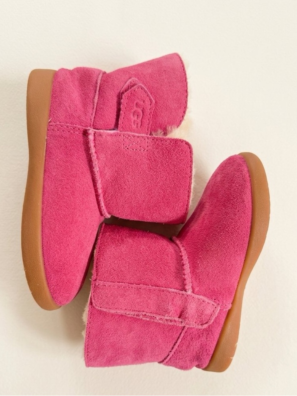 UGG Keelan Pink Suede Shearling Boots Toddler Size 9 GUC